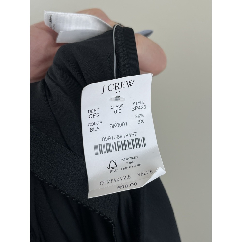 J.CREW Women's Plus 3X Black Lined Keyhole One-Piece Swimsuit NWT Vacation Beach - Picture 7 of 10